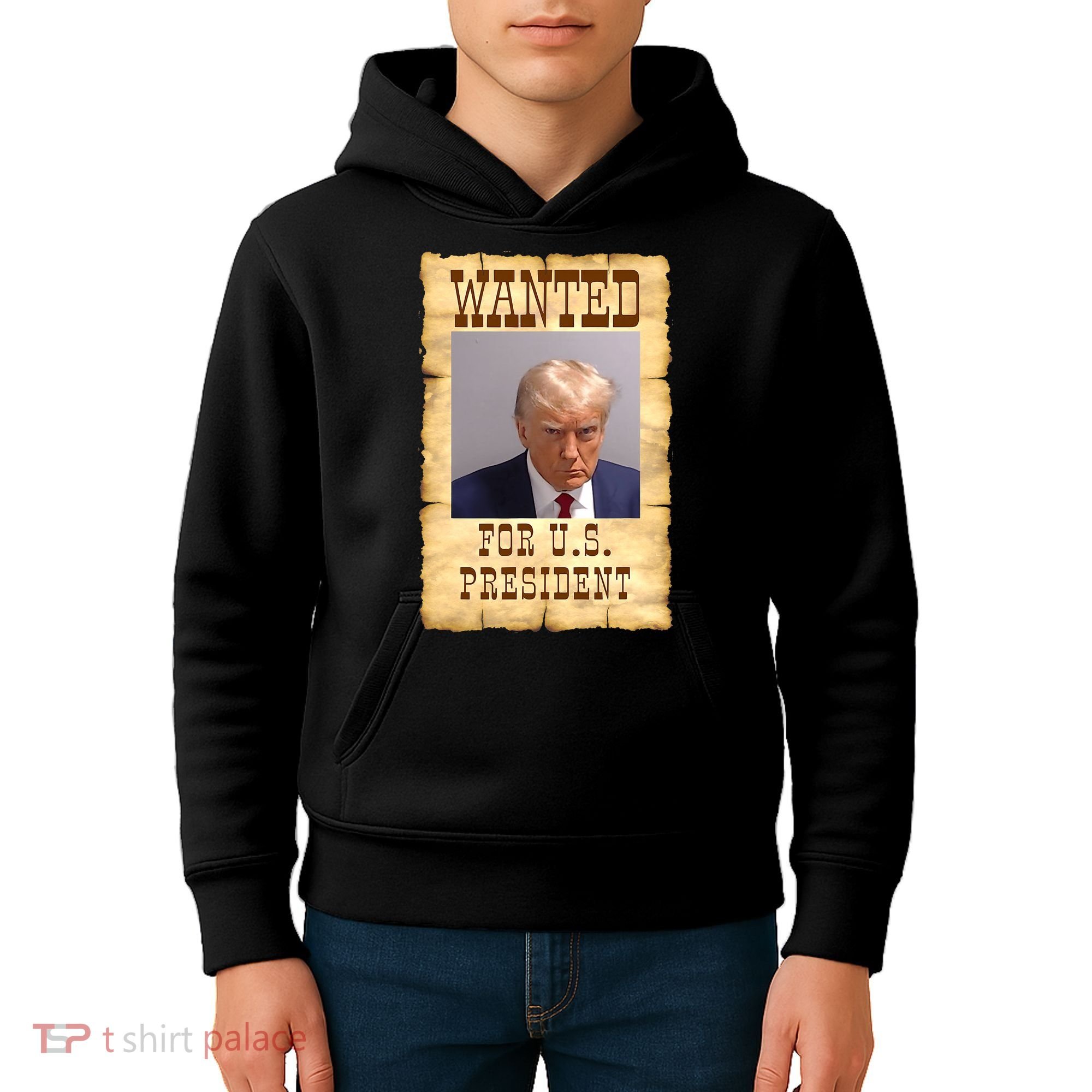 Donald Trump Mug Shot Wanted For US President Kids Hoodie