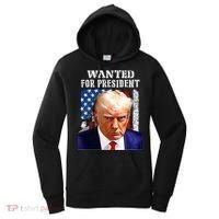 Donald Trump Mug Shot Wanted For U.S. President 2024 Women's Hoodie thumb 0