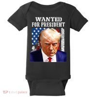 Donald Trump Mug Shot Wanted For U.S. President 2024 Baby Bodysuit thumb 0