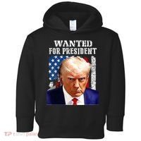 Donald Trump Mug Shot Wanted For U.S. President 2024 Toddler Hoodie thumb 0