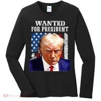 Donald Trump Mug Shot Wanted For U.S. President 2024 Women's Long Sleeve Shirt thumb 0