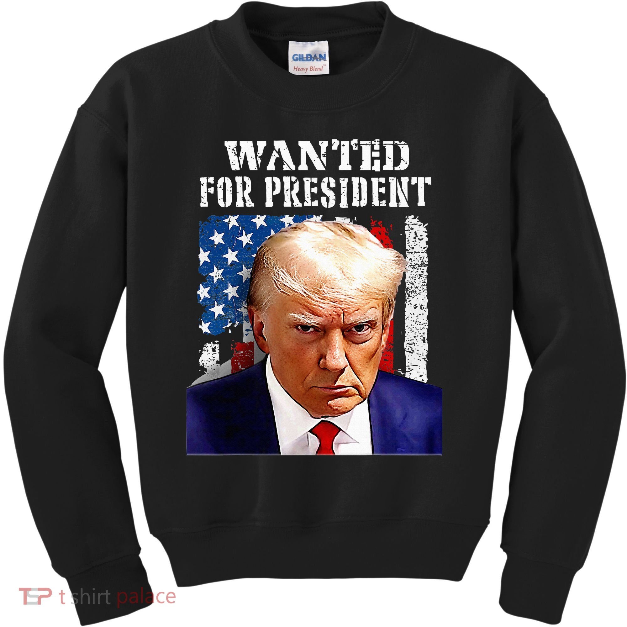 Donald Trump Mug Shot Wanted For U.S. President 2024 Kids Sweatshirt