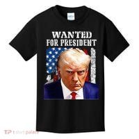 Donald Trump Mug Shot Wanted For U.S. President 2024 Kids T-Shirt thumb 0