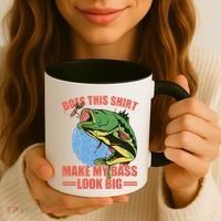 Does This Make My Bass Look Big Funny Fishing Coffee Mug thumb 3