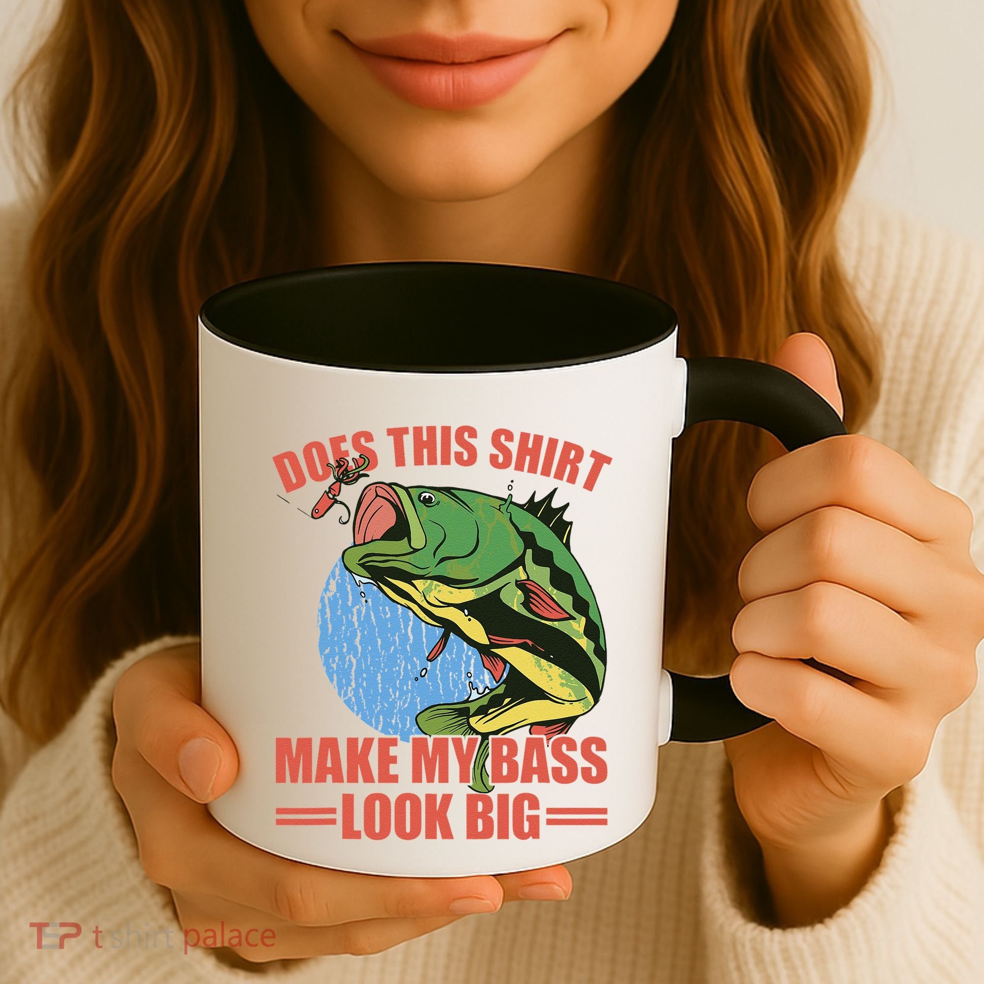 Does This Make My Bass Look Big Funny Fishing Coffee Mug