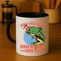 Does This Make My Bass Look Big Funny Fishing Coffee Mug thumb 4