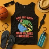Does This Make My Bass Look Big Funny Fishing Tank Top thumb 4