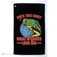 Does This Make My Bass Look Big Funny Fishing Golf Towel thumb 0