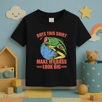 Does This Make My Bass Look Big Funny Fishing Toddler T-Shirt thumb 3