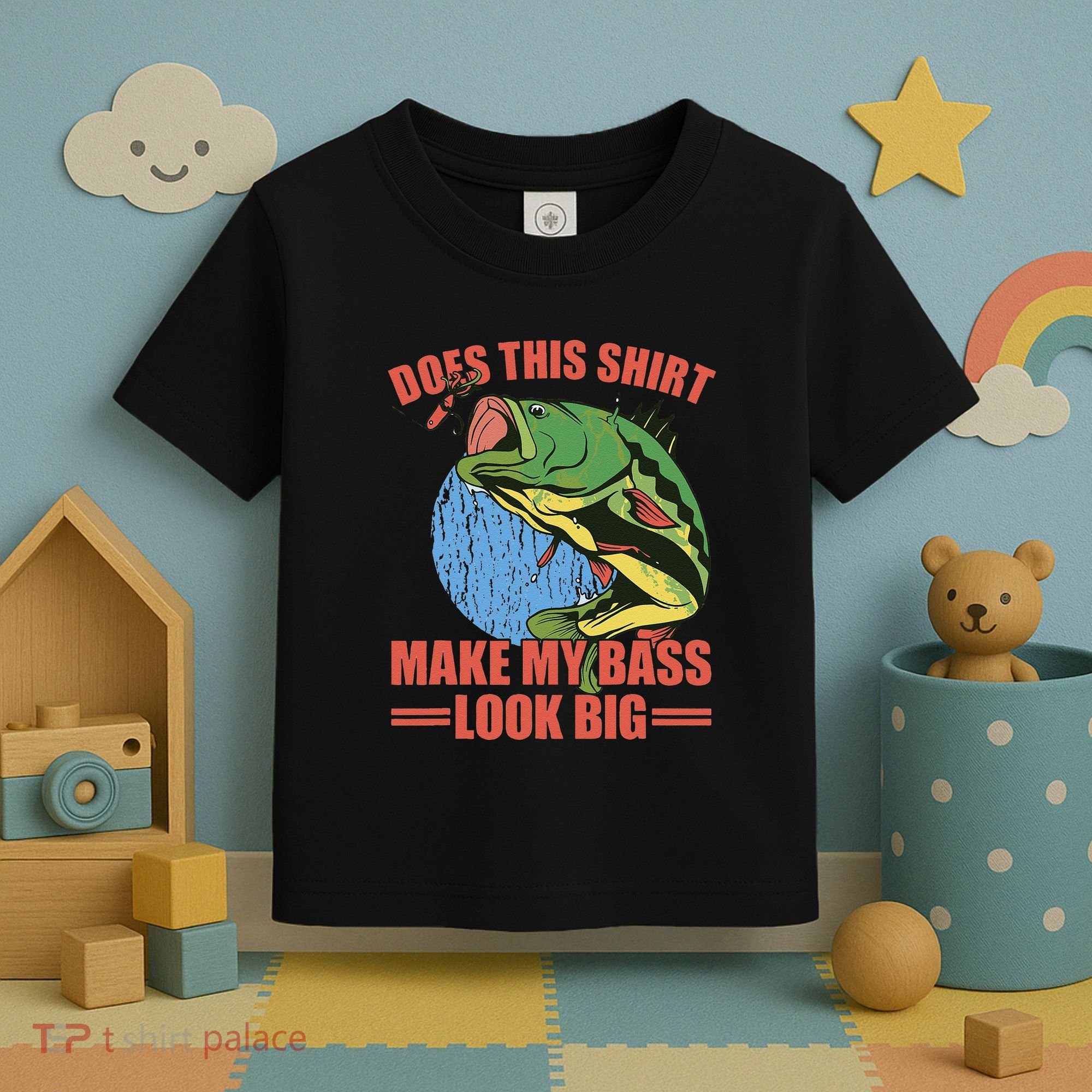Does This Make My Bass Look Big Funny Fishing Toddler T-Shirt