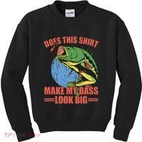 Does This Make My Bass Look Big Funny Fishing Kids Sweatshirt thumb 0