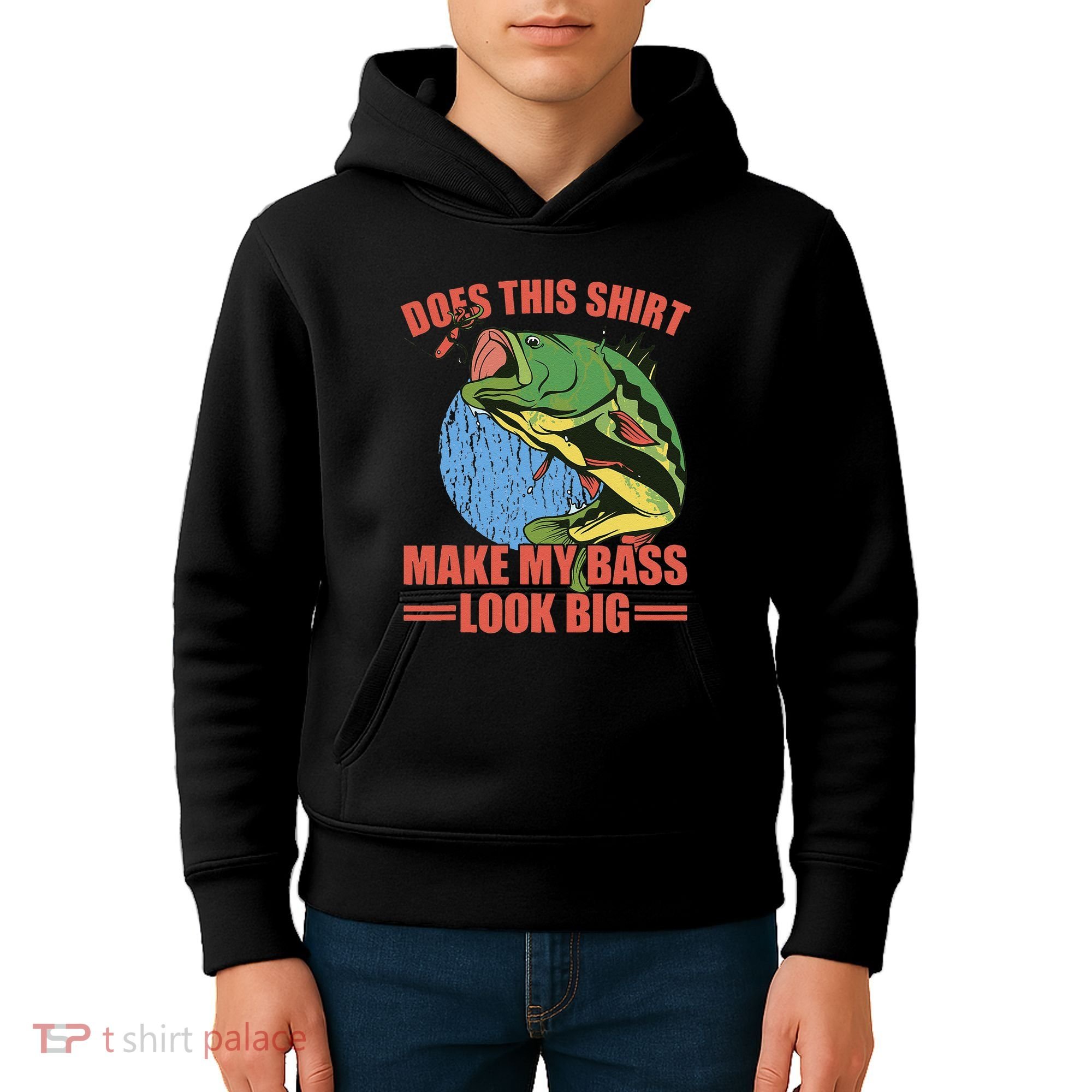Does This Make My Bass Look Big Funny Fishing Kids Hoodie