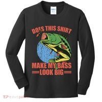 Does This Make My Bass Look Big Funny Fishing Kids Long Sleeve Shirt thumb 0