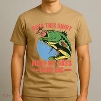 Does This Make My Bass Look Big Funny Fishing T-Shirt thumb 3