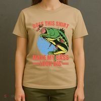 Does This Make My Bass Look Big Funny Fishing T-Shirt thumb 4
