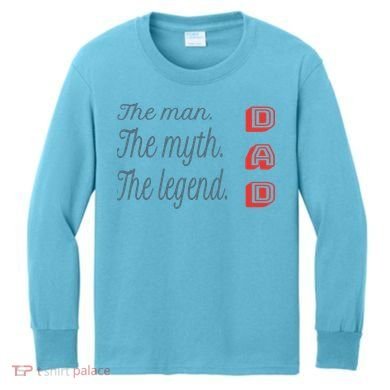 Dad The Myth Legend Dad Father Gift Kids Long Sleeve Shirt