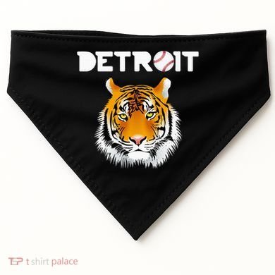 Distressed Tiger Mascot Cool Detroit Tiger Design USA-Made Doggie Bandana