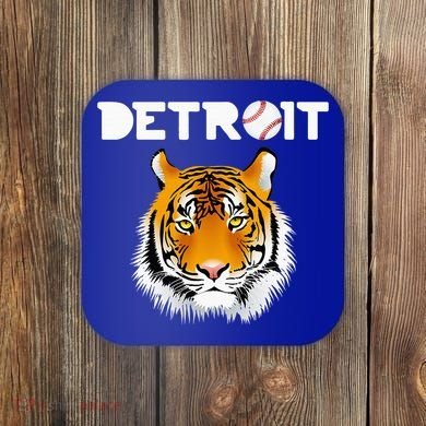 Distressed Tiger Mascot Cool Detroit Tiger Design Coaster