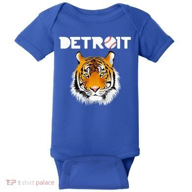 Distressed Tiger Mascot Cool Detroit Tiger Design Baby Bodysuit