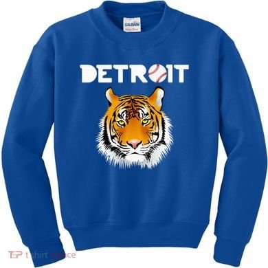 Distressed Tiger Mascot Cool Detroit Tiger Design Kids Sweatshirt