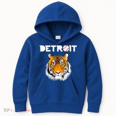 Distressed Tiger Mascot Cool Detroit Tiger Design Kids Hoodie