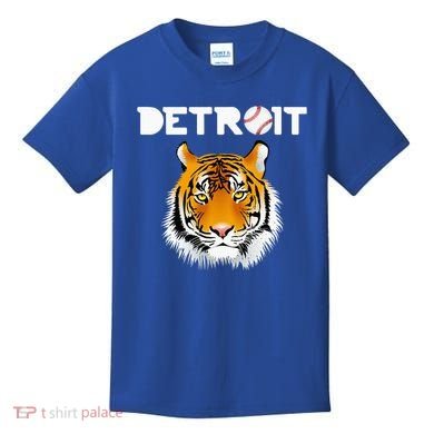 Distressed Tiger Mascot Cool Detroit Tiger Design Kids T-Shirt