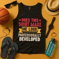 Does This Make Me Look Professionally Developed Funny Tank Top thumb 4