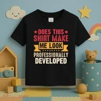 Does This Make Me Look Professionally Developed Funny Toddler T-Shirt thumb 3