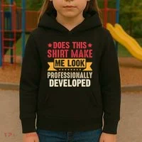 Does This Make Me Look Professionally Developed Funny Kids Hoodie thumb 3