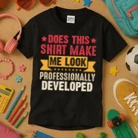 Does This Make Me Look Professionally Developed Funny Kids T-Shirt thumb 3
