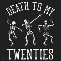 Death To My Twenties 20s Funny 30th Birthday Skeletons Beanie thumb 2