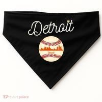 Distressed Tiger Mascot Gift Detroit Baseball Skyline Gift USA-Made Doggie Bandana thumb 0
