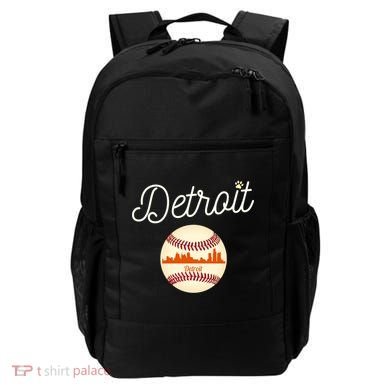 Distressed Tiger Mascot Gift Detroit Baseball Skyline Gift Backpack