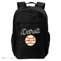 Distressed Tiger Mascot Gift Detroit Baseball Skyline Gift Backpack thumb 0