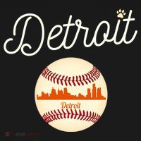 Distressed Tiger Mascot Gift Detroit Baseball Skyline Gift Coaster thumb 2