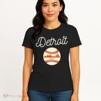 Distressed Tiger Mascot Gift Detroit Baseball Skyline Gift Women's T-Shirt thumb 4