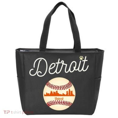 Distressed Tiger Mascot Gift Detroit Baseball Skyline Gift Tote Bag