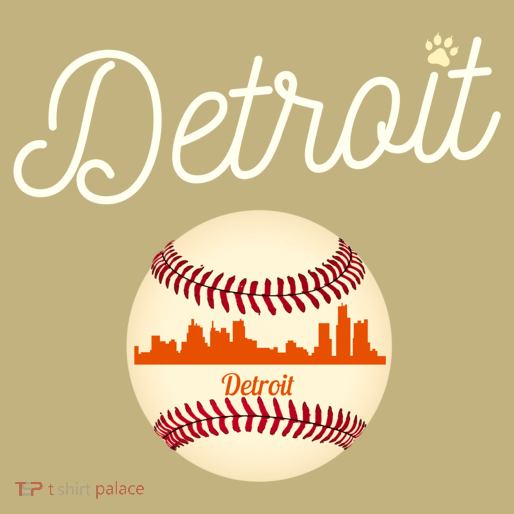 Distressed Tiger Mascot Gift Detroit Baseball Skyline Gift Long Sleeve Shirt