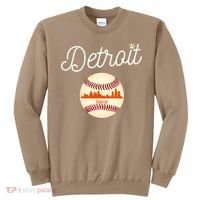 Distressed Tiger Mascot Gift Detroit Baseball Skyline Gift Sweatshirt thumb 0