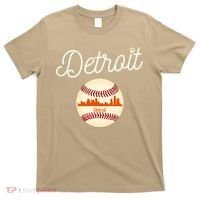 Distressed Tiger Mascot Gift Detroit Baseball Skyline Gift T-Shirt thumb 0