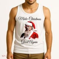 Donald Trump Make Christmas Great Again Christmas | Festive Holiday Tank Top thumb 3