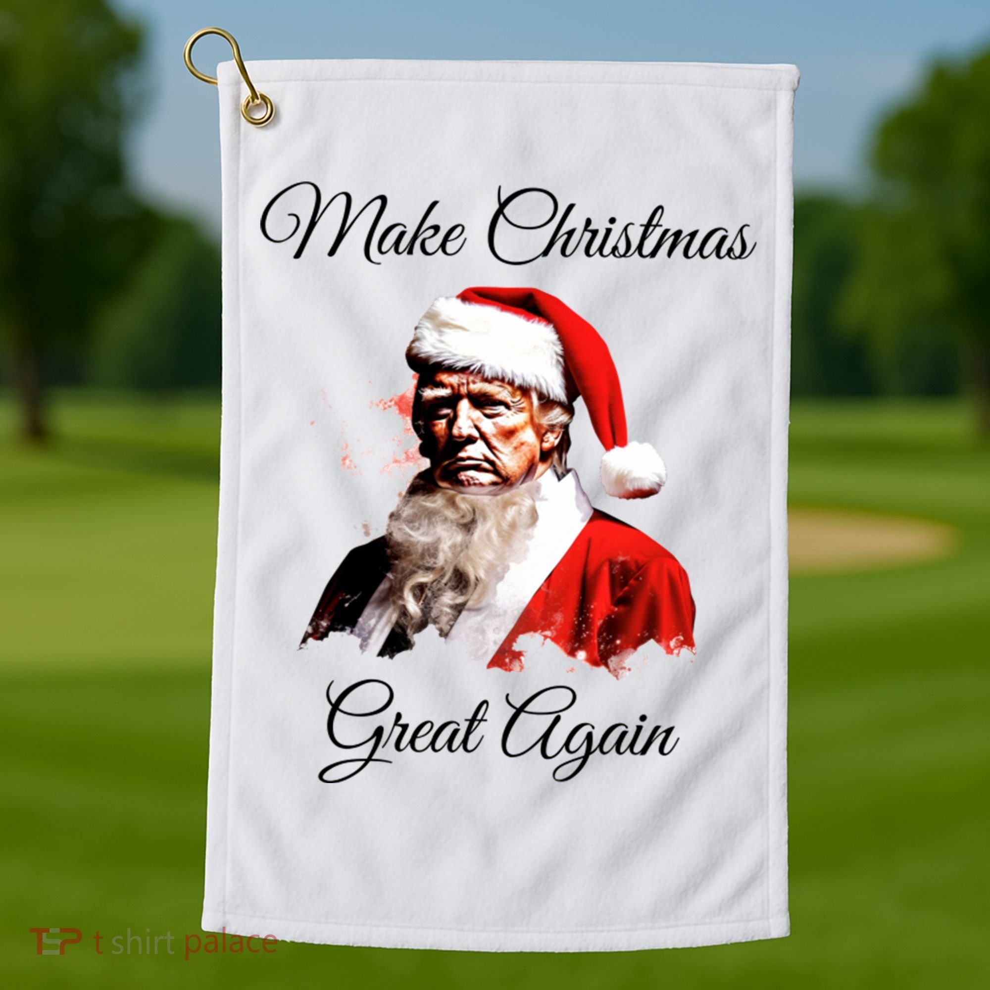 Donald Trump Make Christmas Great Again Christmas | Festive Holiday Golf Towel