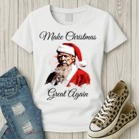 Donald Trump Make Christmas Great Again Christmas | Festive Holiday Women's T-Shirt thumb 3