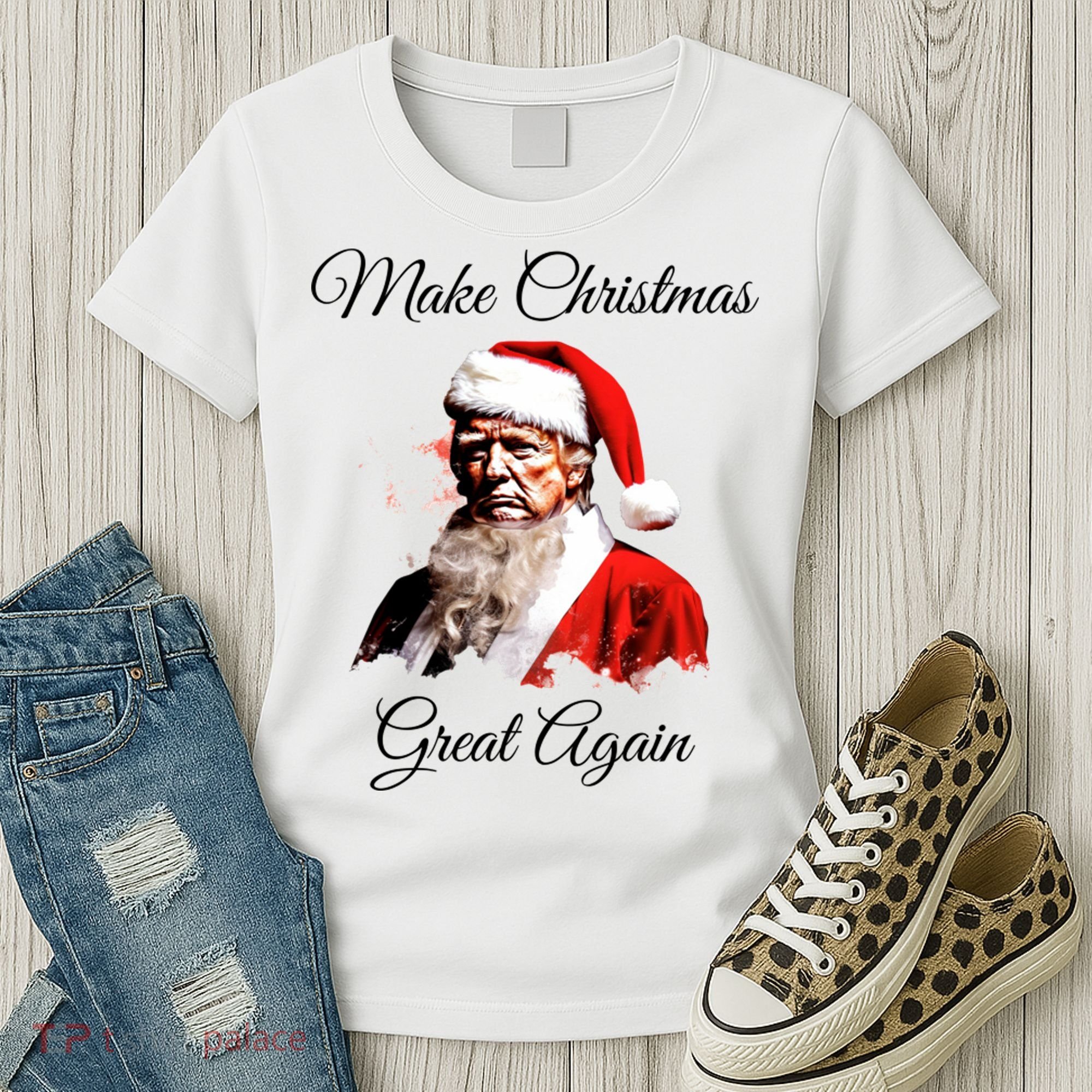 Donald Trump Make Christmas Great Again Christmas | Festive Holiday Women's T-Shirt