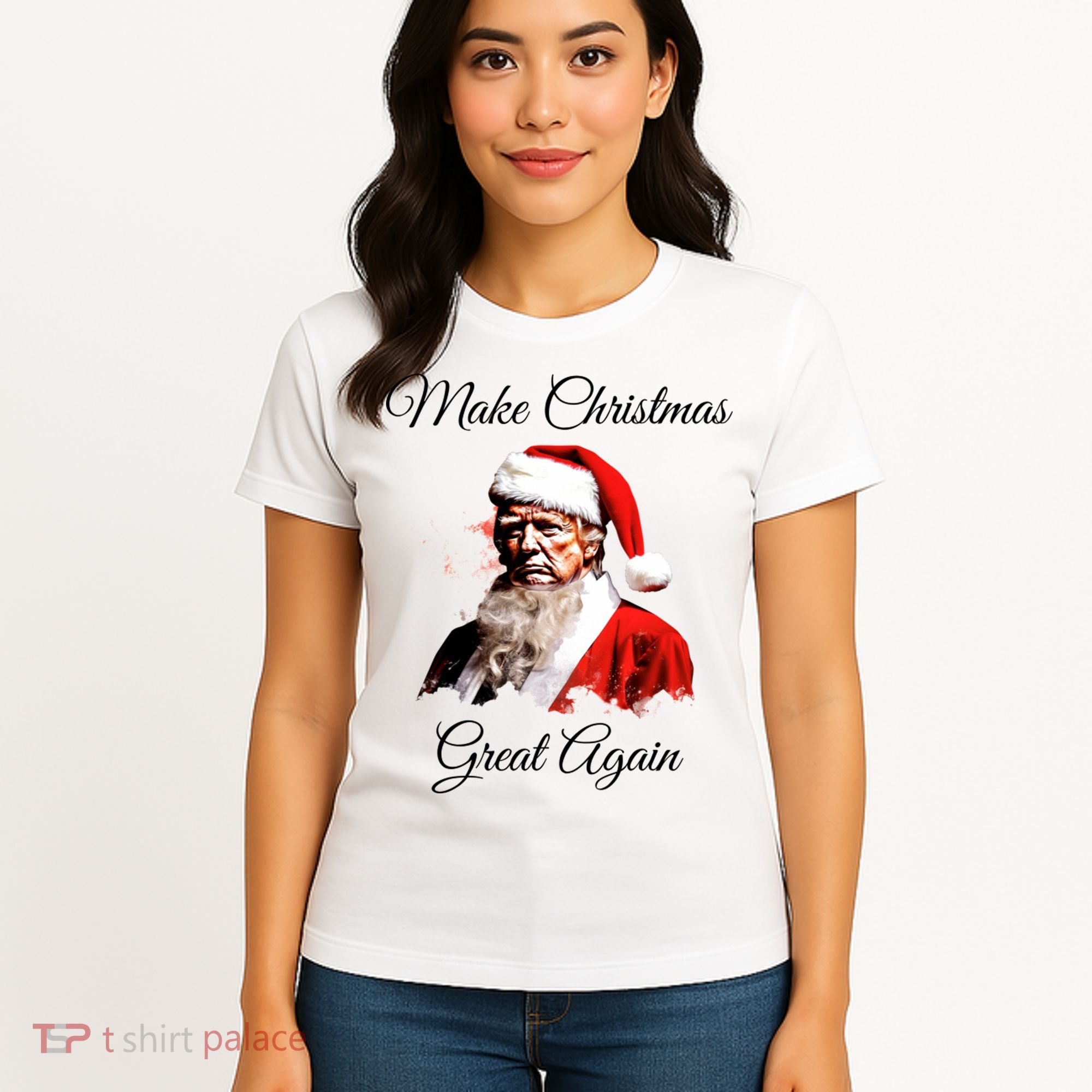 Donald Trump Make Christmas Great Again Christmas | Festive Holiday Women's T-Shirt