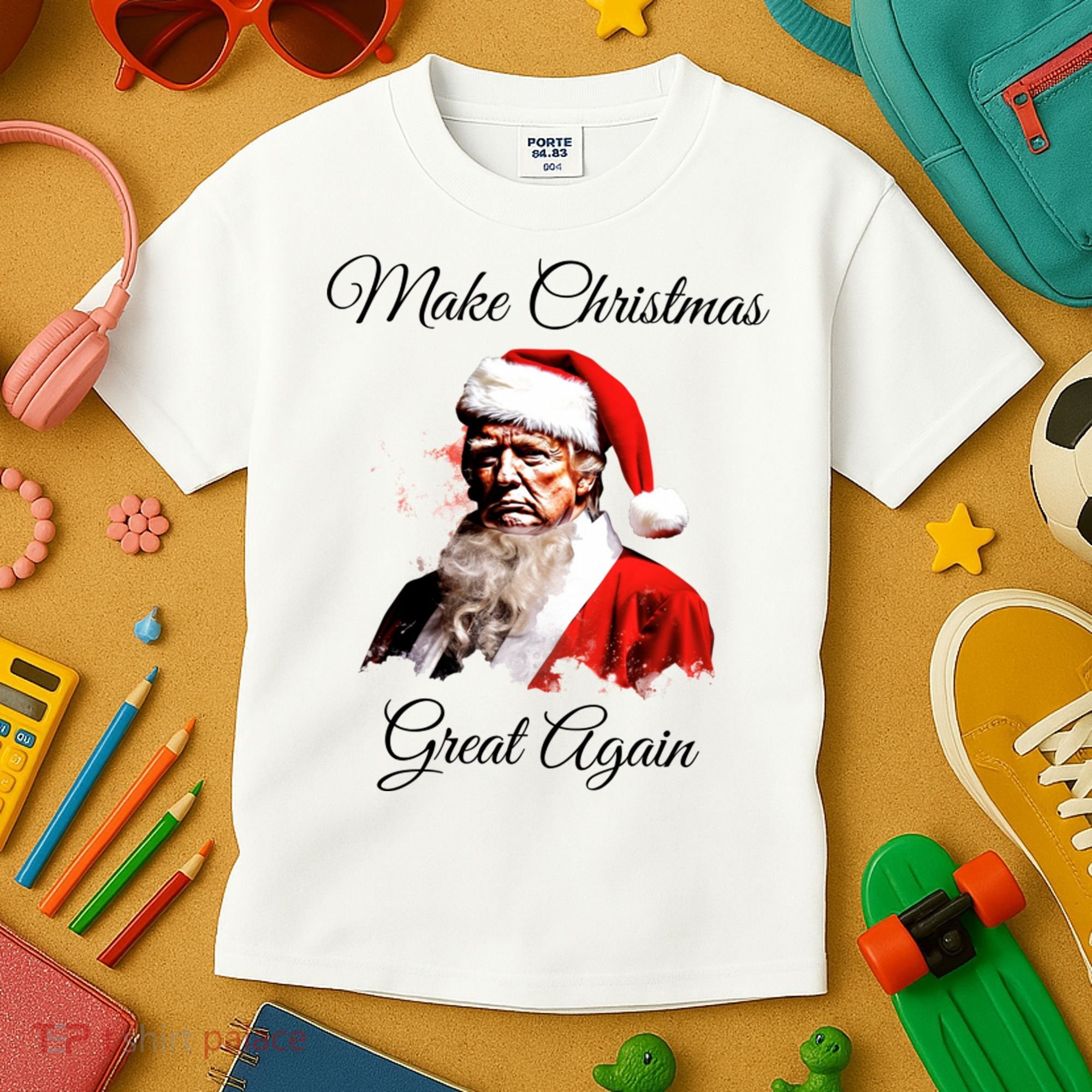 Donald Trump Make Christmas Great Again Christmas | Festive Holiday Kids T-Shirt