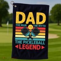 Dad The Man The Myth The Pickleball Legend Golf Towel thumb 1