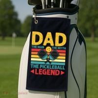 Dad The Man The Myth The Pickleball Legend Golf Towel thumb 2