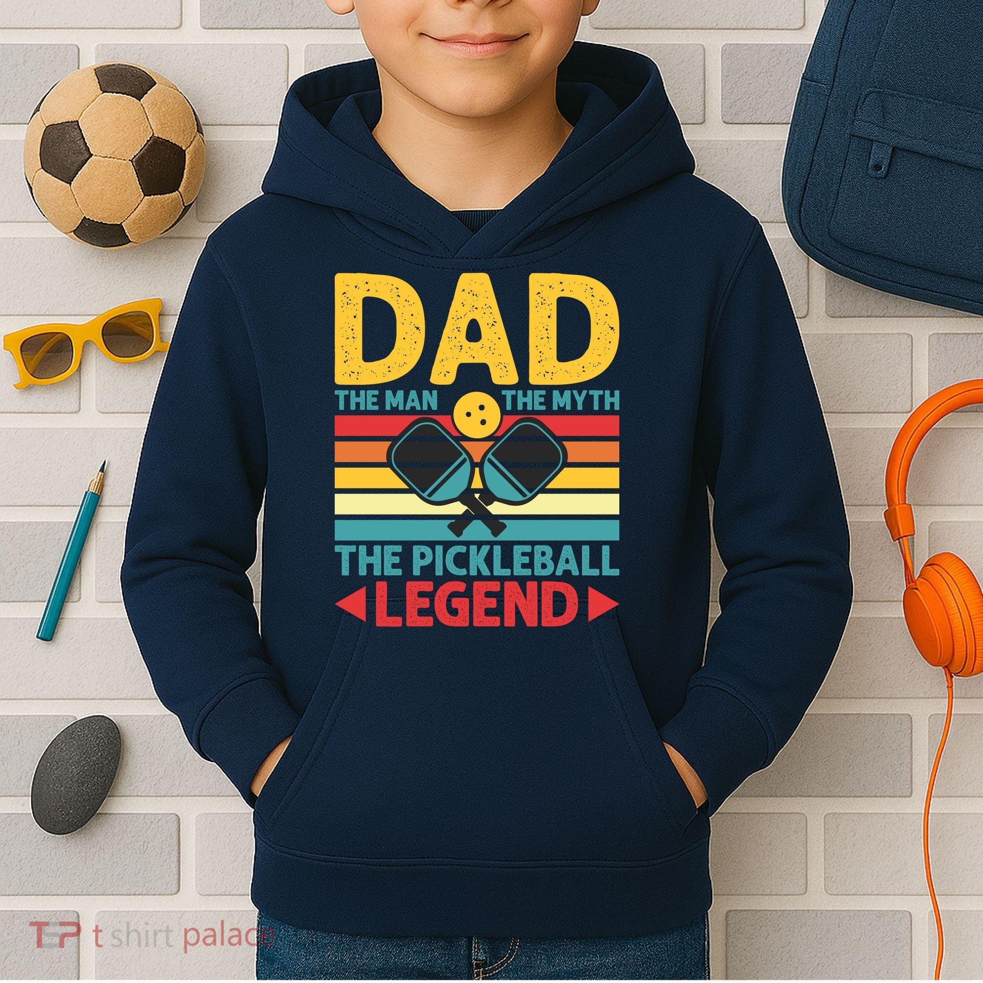 Dad The Man The Myth The Pickleball Legend Kids Hoodie