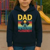 Dad The Man The Myth The Pickleball Legend Kids Hoodie thumb 3